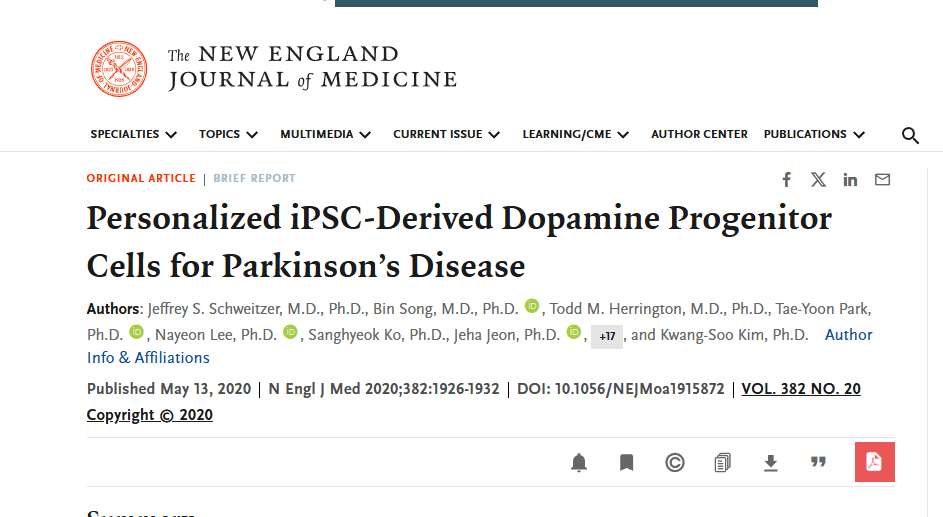 《個性化 iPSC 衍生的多巴胺祖細胞用于治療帕金森病》