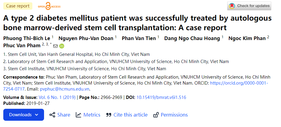一例2型糖尿病患者經(jīng)自體骨髓干細(xì)胞移植成功治愈：病例報告