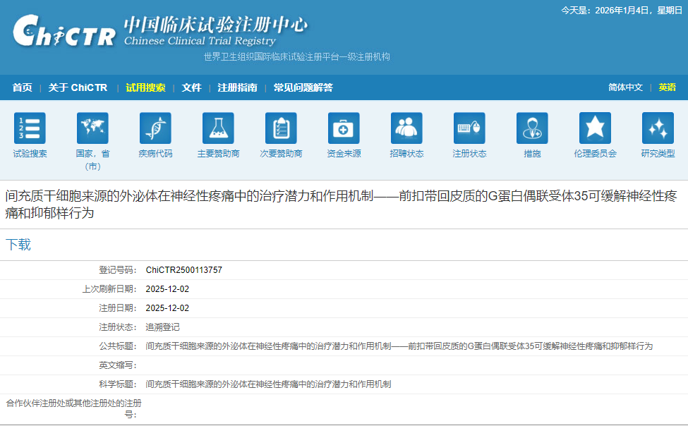 間充質(zhì)干細胞來源的外泌體在神經(jīng)性疼痛中的治療潛力和作用機制——前扣帶回皮質(zhì)的G蛋白偶聯(lián)受體35可緩解神經(jīng)性疼痛和抑郁樣行為