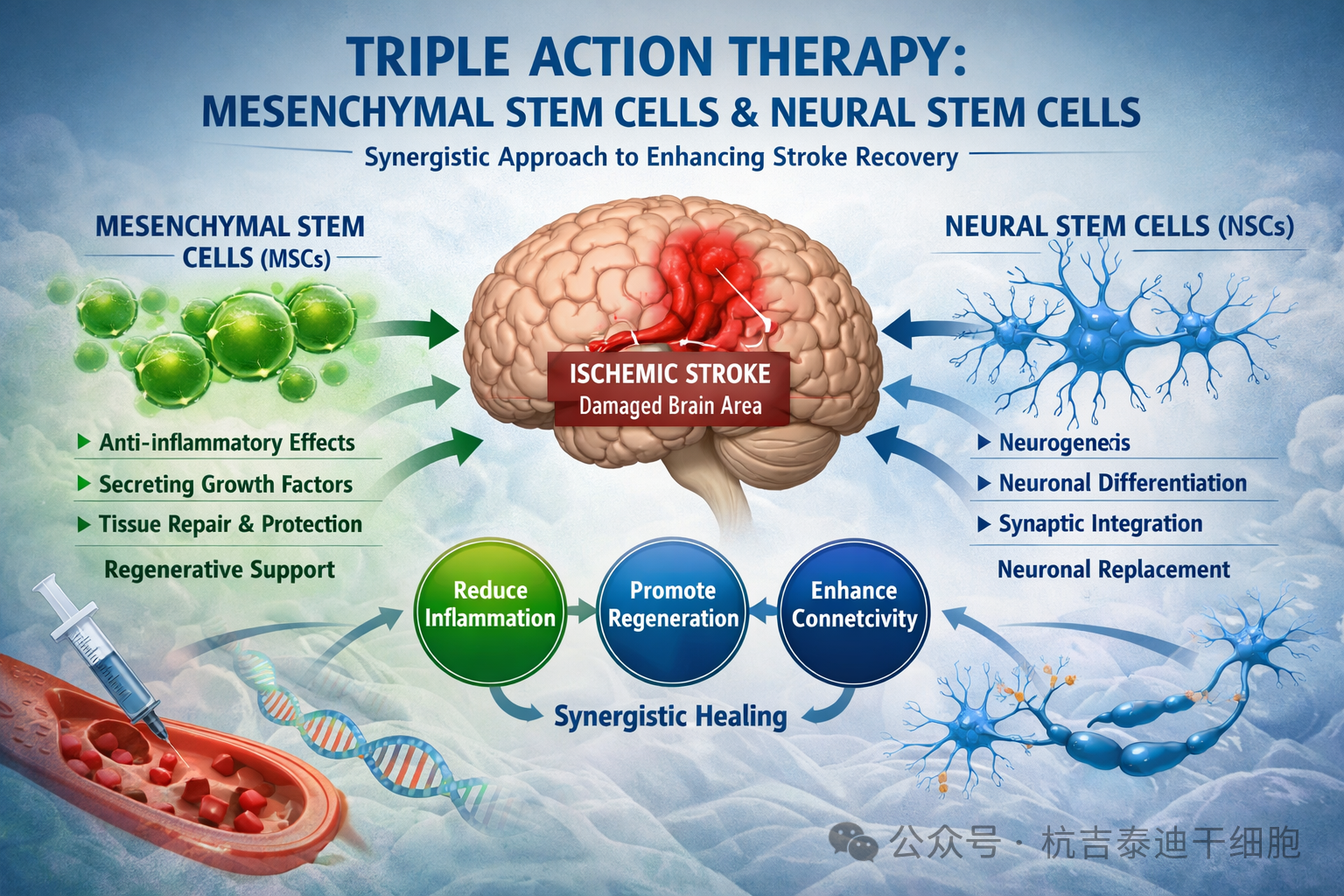 間充質干細胞與神經干細胞的協同療法：如何對腦梗死神經進行修復？