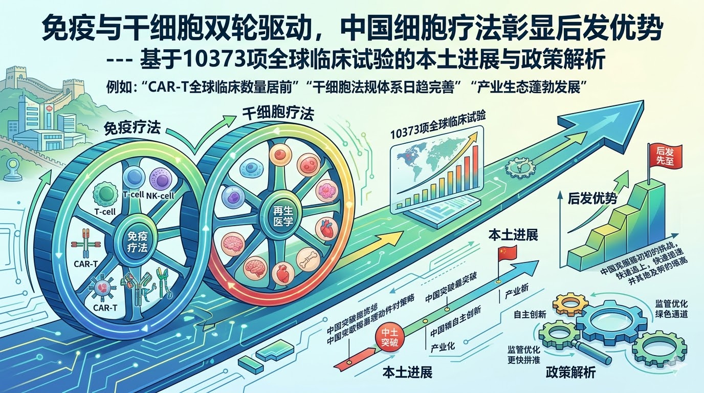 10373項臨床試驗解析：中國如何實現(xiàn)免疫與干細胞療法的雙輪驅動