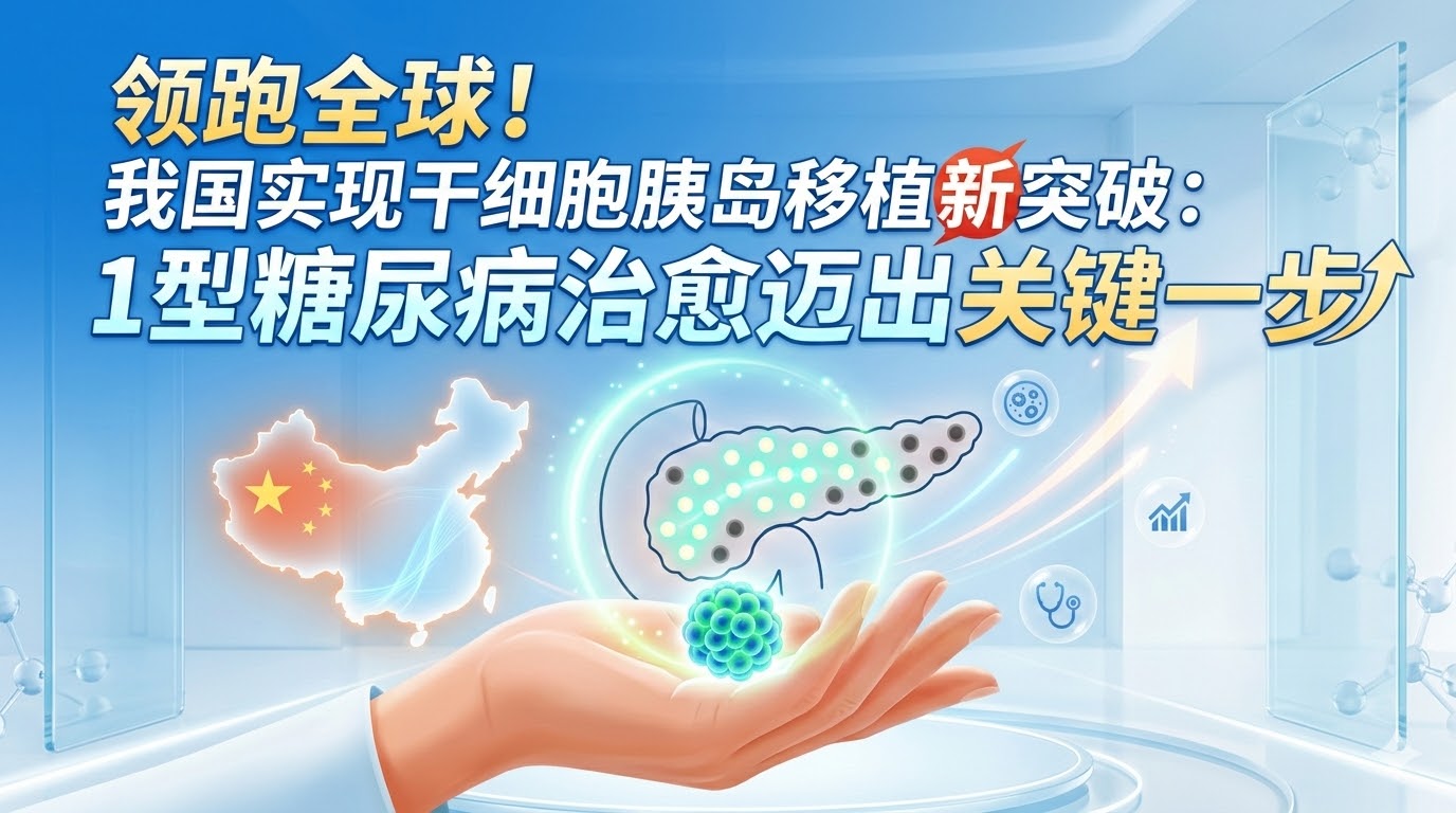 領跑全球！國內實現干細胞胰島移植新突破：1型糖尿病治愈邁出關鍵一步