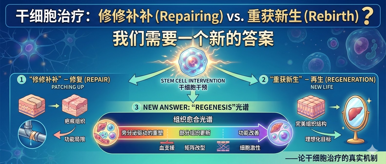 干細(xì)胞治療的基本原理：到底是“修修補補”還是“重獲新生”？——論我們需要一個新的答案